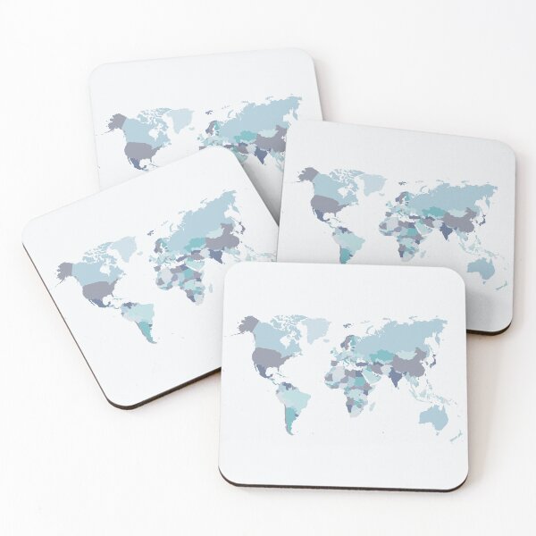 Item preview, World Map in Blue designed and sold by UrbanEpiphany.