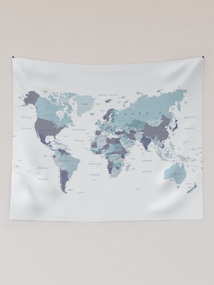 Blue map online tapestry