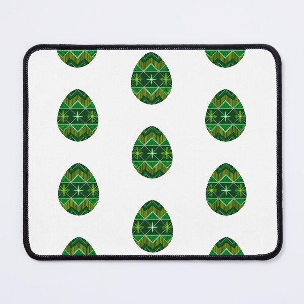 Item preview, Easter egg Ukrainian inspired pattern green yellow designed and sold by hallas2b.