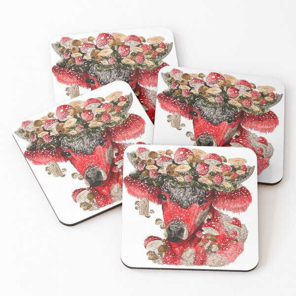 Item preview, Mooshroom Mushroom Cow Watercolor Painting Illustration designed and sold by Abigaillynnarts.