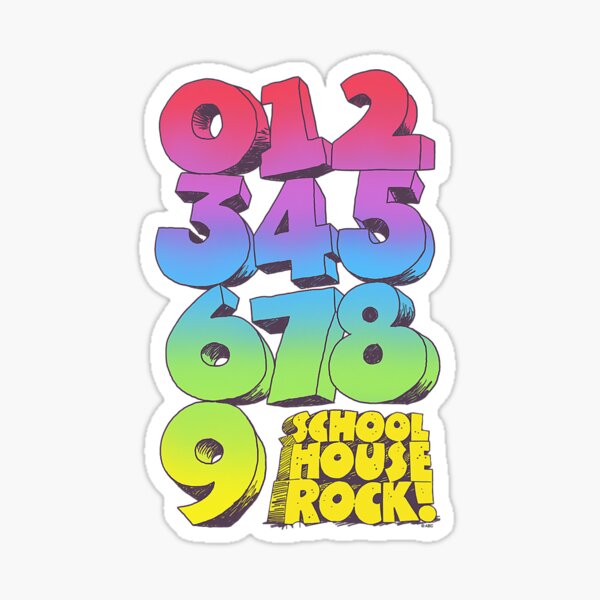 "Schoolhouse Rock Numbers" Sticker by CabayeJujino Redbubble