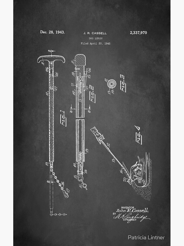 "Dog Leash Patent 1943" Poster for Sale by plintner Redbubble