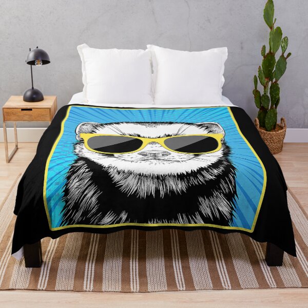 Item preview, Ferret Portrait Pop Art Animal with Sunglasses designed and sold by dyshawnnaaman.