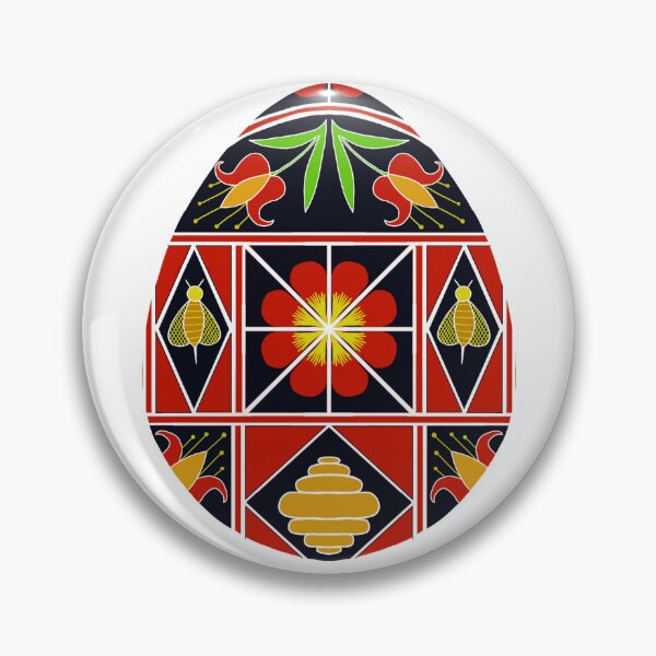 Item preview, Easter egg Ukrainian inspired Red black yellow green designed and sold by hallas2b.