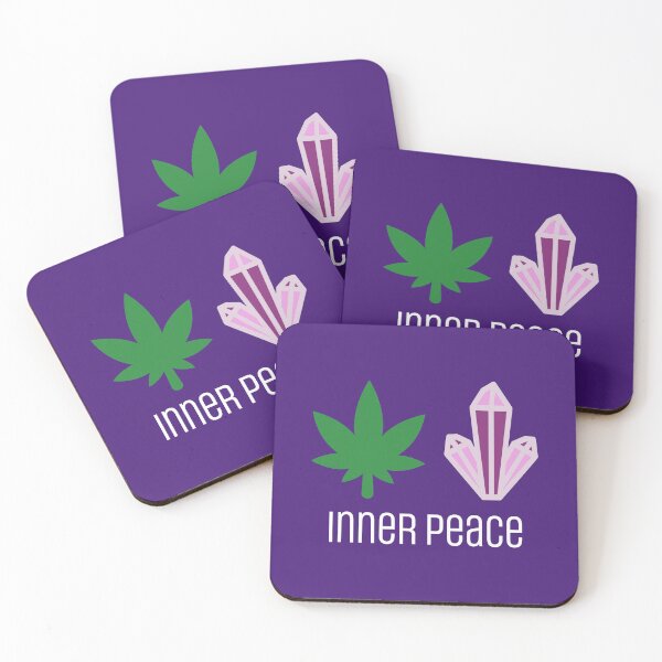 Item preview, Inner Peace Funny Weed Leaf and Purple Energy Crystal 420/Weed/Cannabis/Pot/Marijuana Design For Hippies/Witches/Pagans designed and sold by SteamParliament.