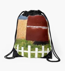 White fence abstract Drawstring Bag