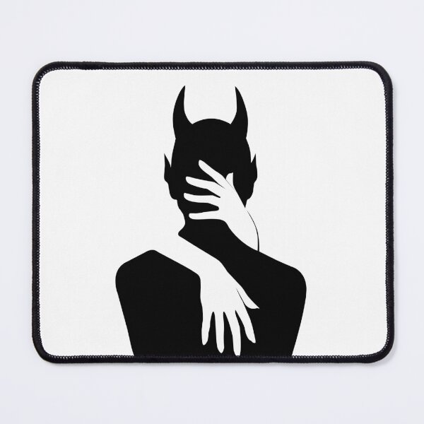Item preview, Minimalist Embracing the Devil Black White Silhouette designed and sold by JessicaAmber.