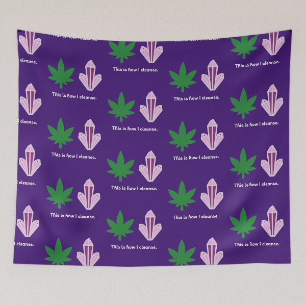 Item preview, This Is How I Cleanse Funny Weed Leaf and Purple Energy Crystal 420/Weed/Cannabis/Pot/Marijuana Design For Hippies/Witches/Pagans designed and sold by SteamParliament.