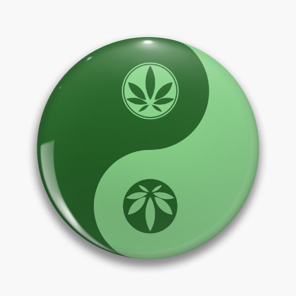 Item preview, Green Yin Yang Funny Weed Leaf 420/Weed/Cannabis/Pot/Marijuana Design For Hippies/Witches/Pagans designed and sold by SteamParliament.
