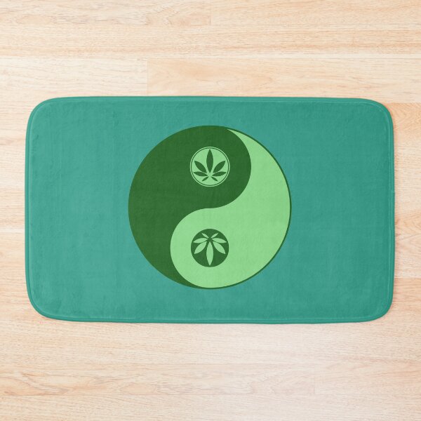 Item preview, Green Yin Yang Funny Weed Leaf 420/Weed/Cannabis/Pot/Marijuana Design For Hippies/Witches/Pagans designed and sold by SteamParliament.