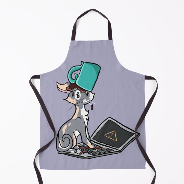 Item preview,  Kitten with coffee sitting on a computer. designed and sold by BerryShyKittens.