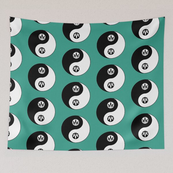 Item preview, Black and White Yin Yang Funny Weed Leaf 420/Weed/Cannabis/Pot/Marijuana Design For Hippies/Witches/Pagans designed and sold by SteamParliament.