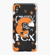 Crazy Like A Fox (Orange) iPhone Case/Skin