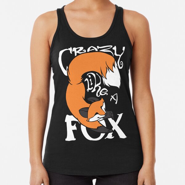 Crazy Like A Fox (Orange) Racerback Tank Top