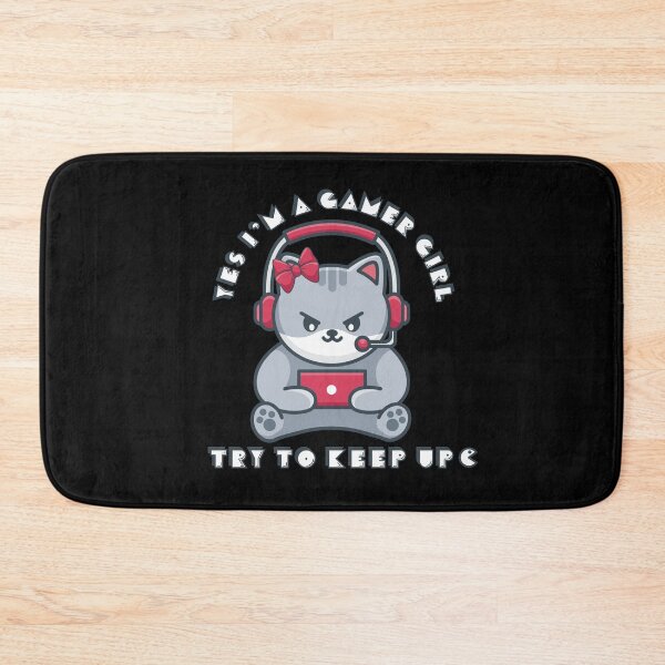 Item preview, Yes I'm A Gamer Girl Gaming Pink Cat designed and sold by TheWildFlix.