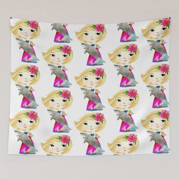 Item preview, Girl with Great White Shark / Cordelia & Carl designed and sold by ruby + acorn.