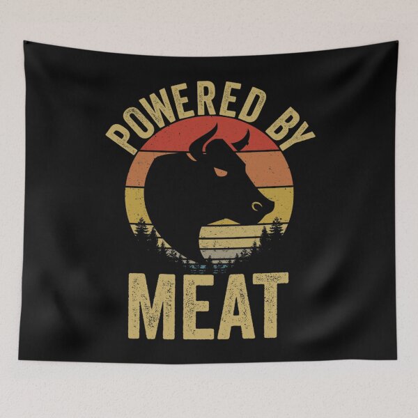 Item preview, Vintage Powered By Meat Carnivore Meat Eater Essential . designed and sold by nellumkzfoug.