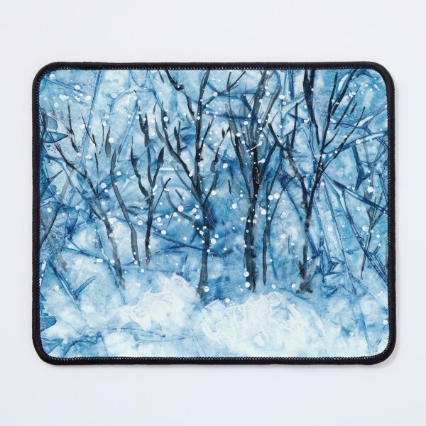 Item preview, Abstract Winter Forest with Falling Snow designed and sold by The Elderberry Blossom.
