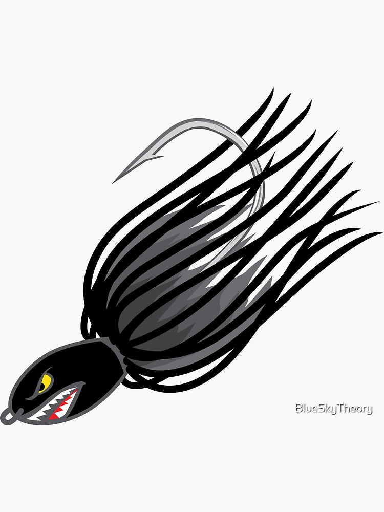 Fishing Bomber Jig - Black Sticker for Sale by BlueSkyTheory