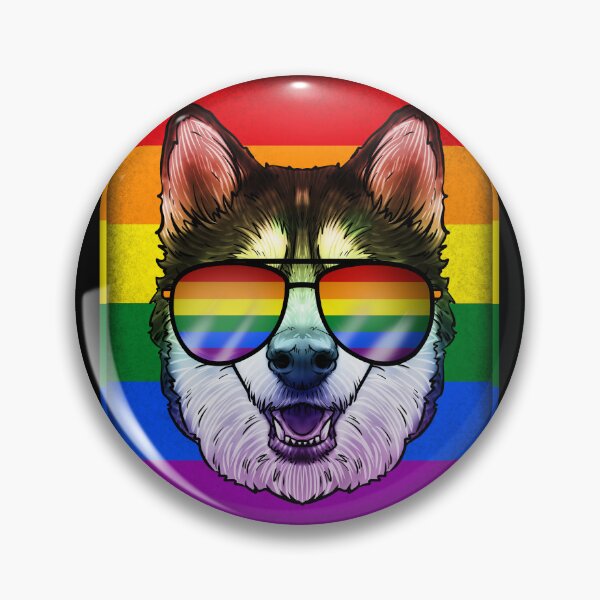 Item preview, Gay Siberian Husky Dog Rainbow LGBT Pride Flag designed and sold by Delightfully Cynical.