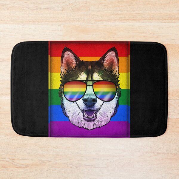 Item preview, Gay Siberian Husky Dog Rainbow LGBT Pride Flag designed and sold by Delightfully Cynical.