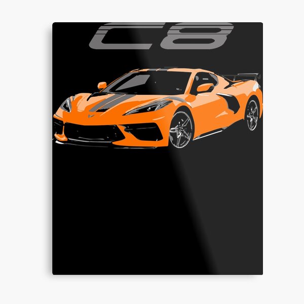 Aperçu de l'œuvre Amplifier le cadeau du propriétaire de la Corvette C8 Orange 2022 T-shirt premium créée et vendue par KevinWooda.