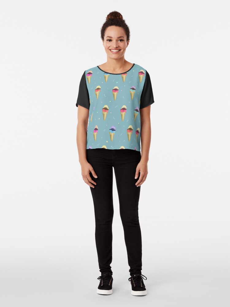 Alternate view of Ice Cream Pattern Chiffon Top