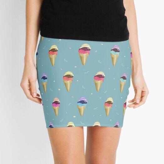 Ice Cream Pattern Mini Skirt