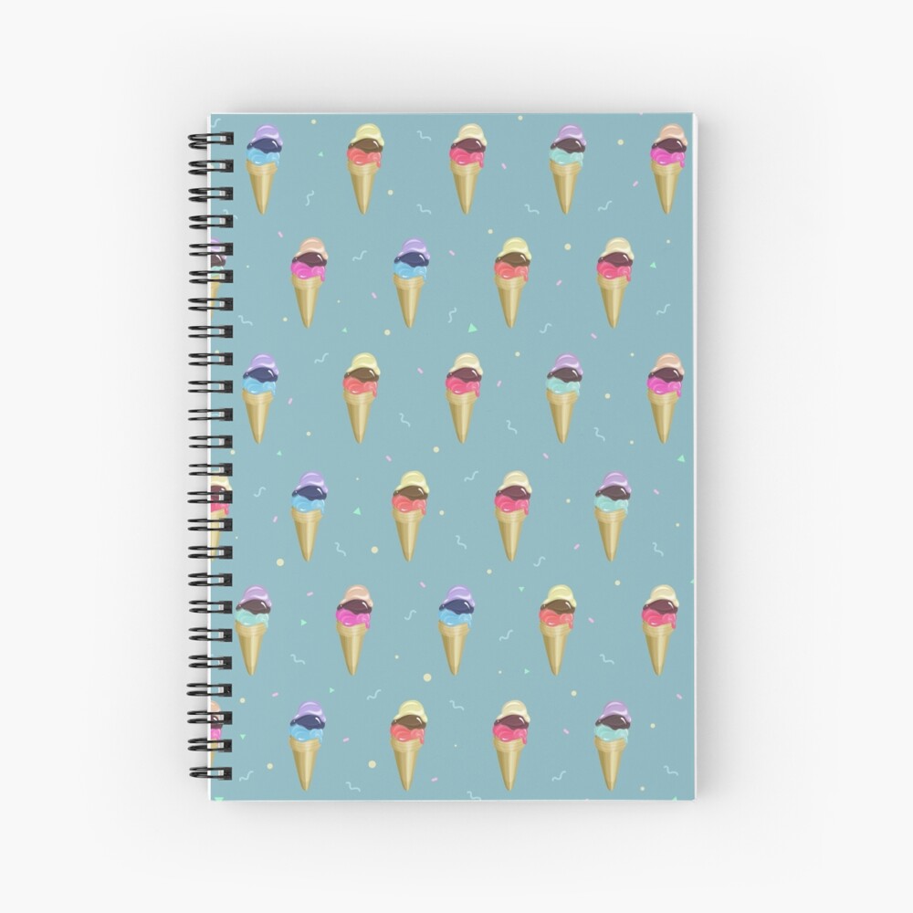 Ice Cream Pattern Spiral Notebook