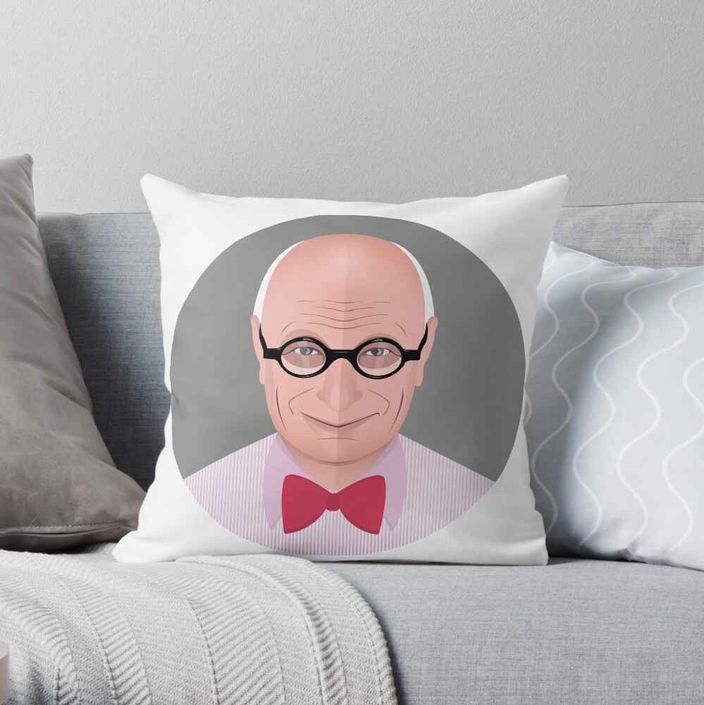 Portrait of Wally Olins Throw Pillow