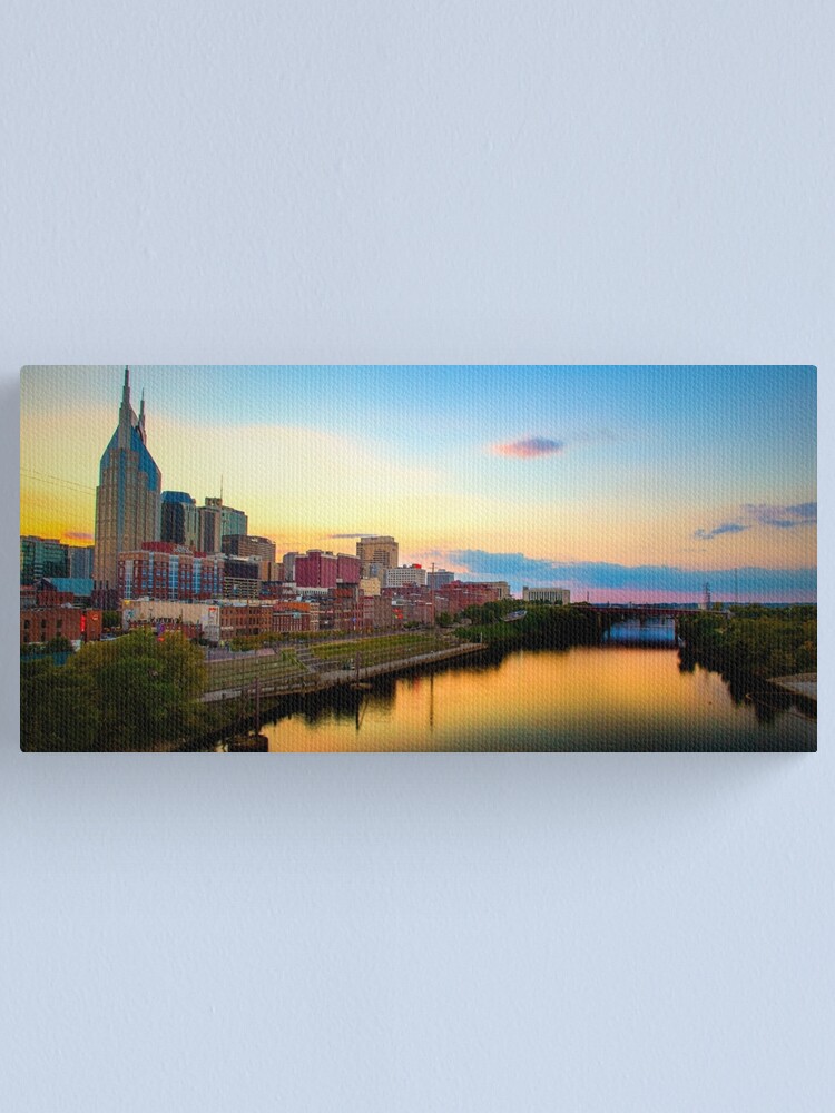 "Nashville Skyline at Sunset" Canvas Print for Sale by thatskinnytjkid