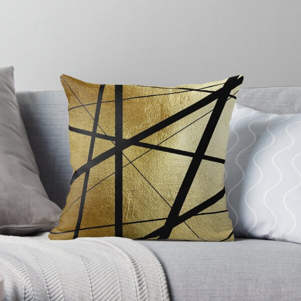 Black and hot sale gold cushions