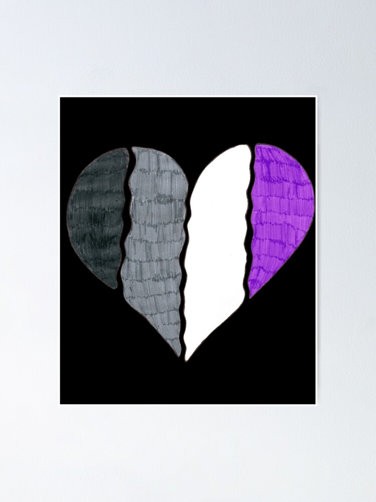 Asexual Pride Flag Heart Relaxed Fit Poster For Sale By Rydinqdborn8 Redbubble