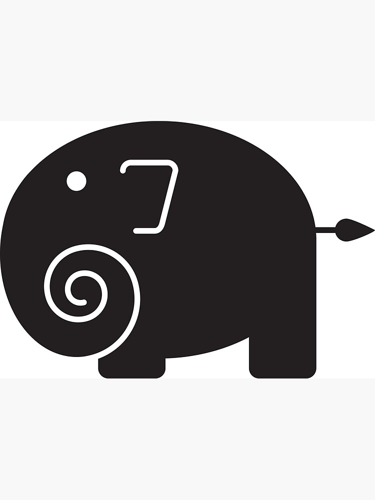 "Black and White Elephant Silouette." Sticker for Sale by Kanchan1987
