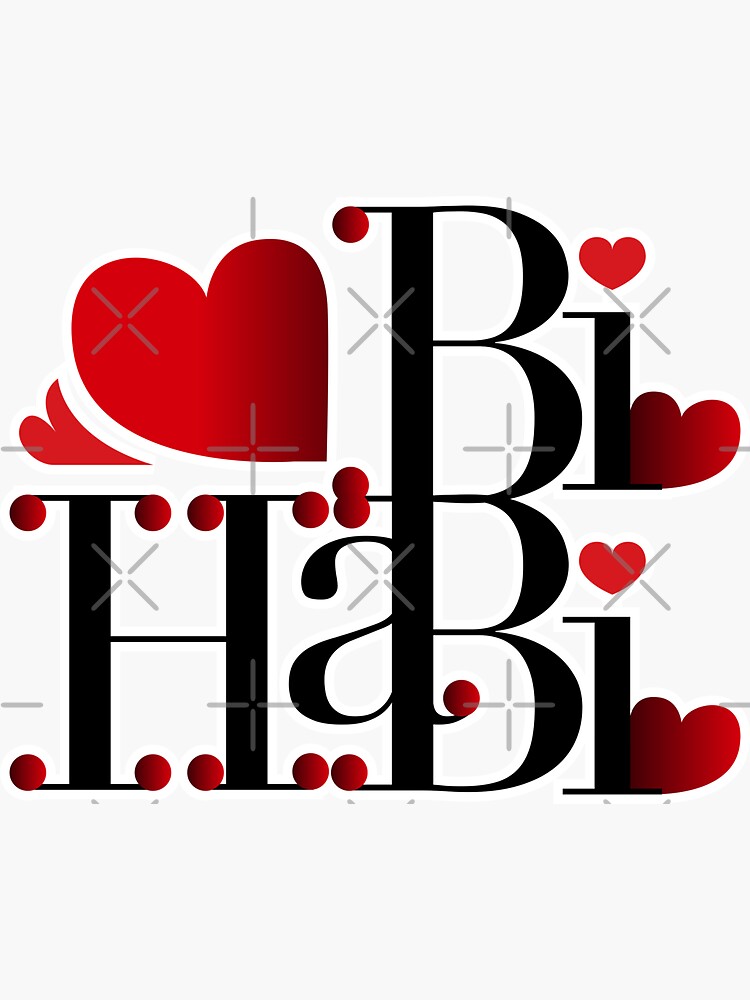 habibi-arabic-text-with-heart-decorated-design-sticker-by-raju