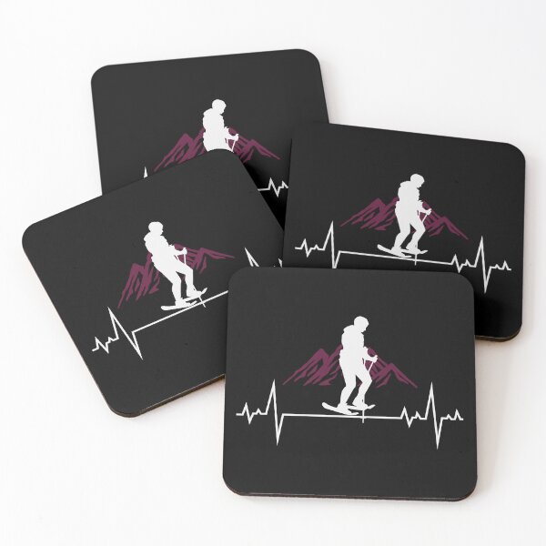 Item preview, Snowshoe Hiker Hiking Winter Snowshoeing Heartbeat designed and sold by TastefulTees.
