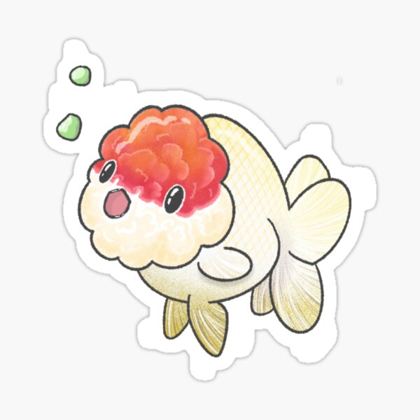 Vista previa del artículo con la obra «pez dorado ranchu», diseñado y vendido por whaletinyfish.