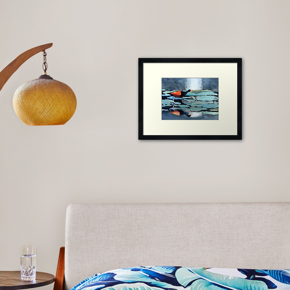 Bird Reflection Framed Art Print