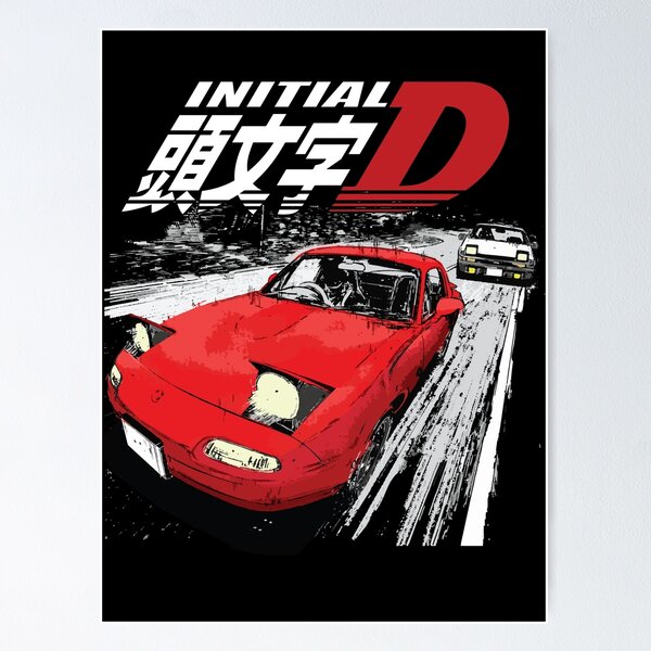 Item preview, Initial D - Mountain Drift Racing Tandem Takumi Fujiwara AE86 vs Toru Suetsugu's Eunos MX5 miata NA Roadster designed and sold by cowtownCOWBOY.