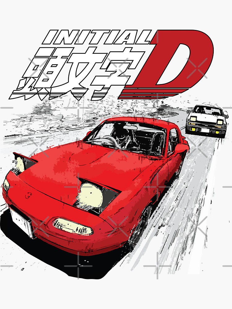 Initial D - Mountain Drift Racing Tandem AE86 vs FD rx-7 | Poster