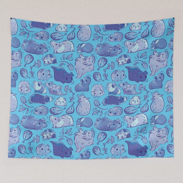 Item preview, Guinea Pig Huddle In Deep Blue designed and sold by Paigekotalik.