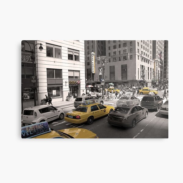 Yellow Cabs of New York Metal Print