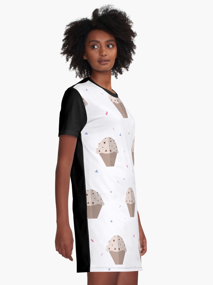Alternate view of Muffin Pattern Graphic T-Shirt Dress