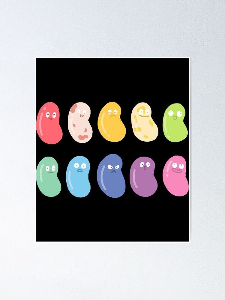 "Rainbow jelly beans with funny faces" Poster for Sale by ArrielRamos