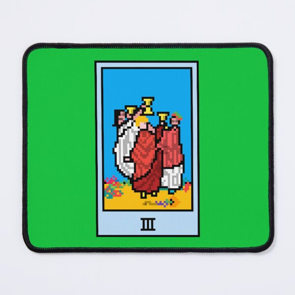 Item preview, Wait, is this pixel art tarot? Green - Minor Arcana 'Three of Cups' (Design for T-shirt, stickers and other accessories) designed and sold by Pixel Waite.