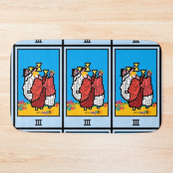 Item preview, Wait, is this pixel art tarot? Black - Minor Arcana 'Three of Cups' (Design for T-shirt, stickers and other accessories) designed and sold by Pixel Waite.