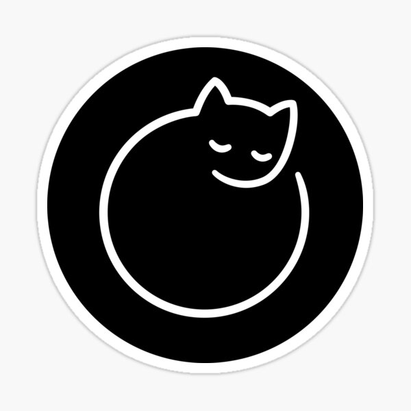 Minimal cat (black) Sticker