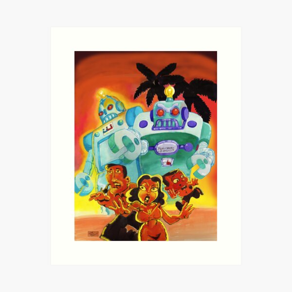 Escape From Robot Island Art Print