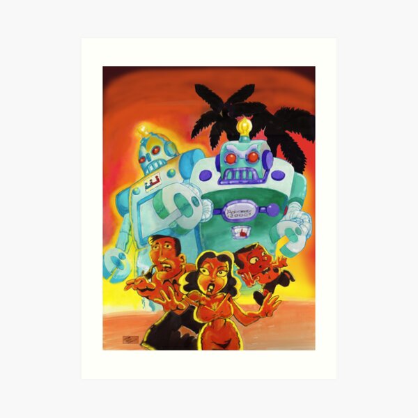 Escape From Robot Island Art Print