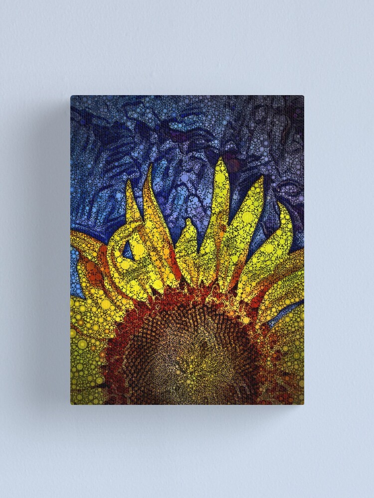 Lienzo «Diseño de arte de mosaico de girasol en la noche» de  Heathermarie321 | Redbubble